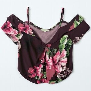 Express • Off-Shoulder Floral Top • Crop Blouse • Size XS